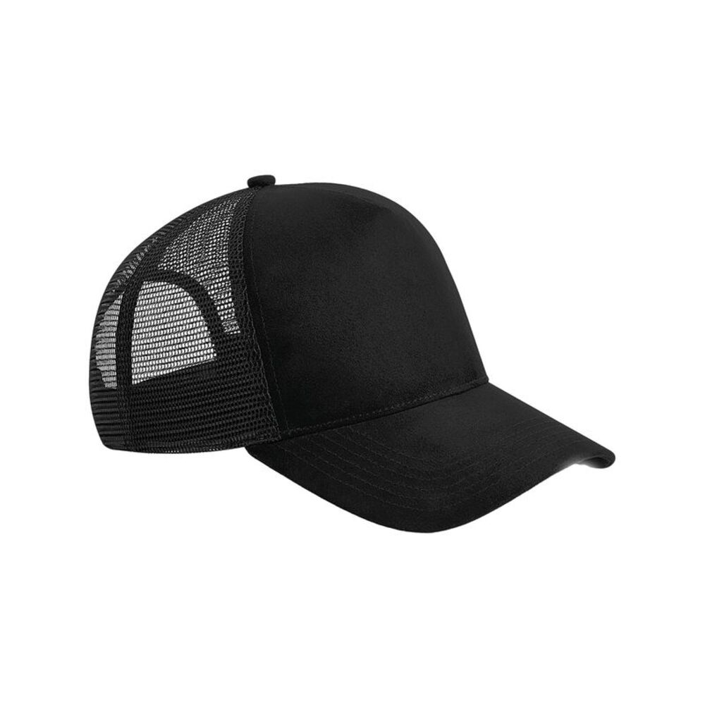 Beechfield Unisex Adult Suede  Trucker Cap / Black